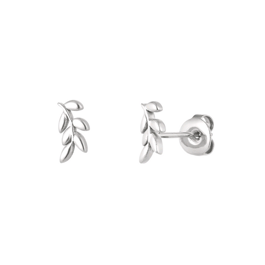 Oorstekers blaadjes - zilver