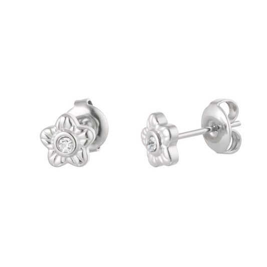 Oorstekers bloem - zilver