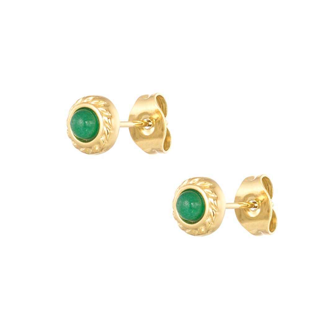 Oorstekers natuursteen basic - groen