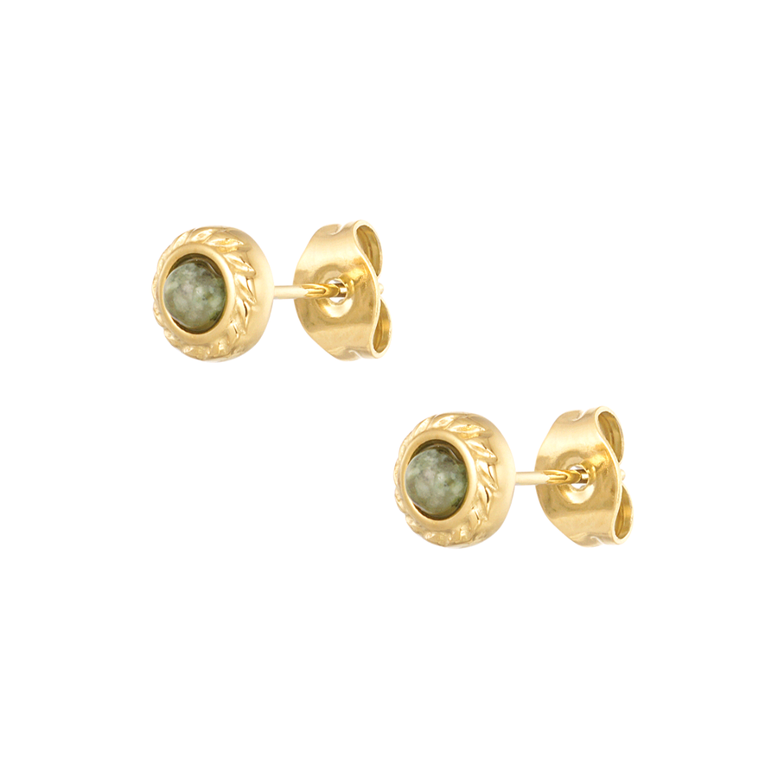 Oorstekers natuursteen basic - groen