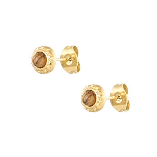 Oorstekers natuursteen basic - beige
