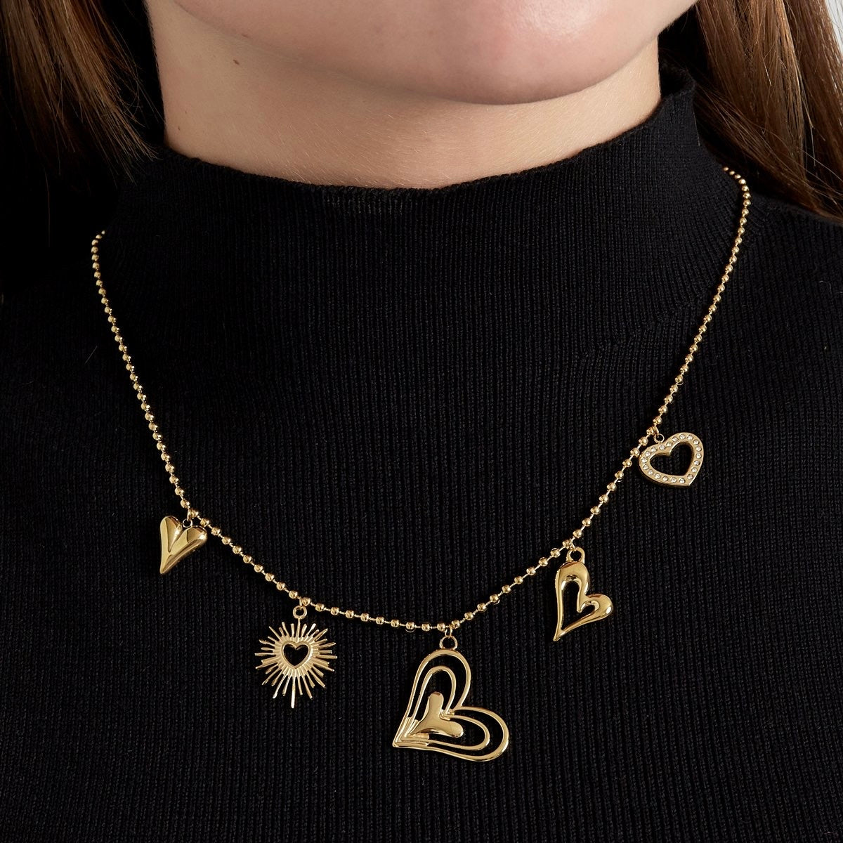 Loving hearts ketting - goud