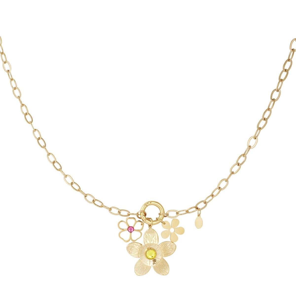 Happy flower ketting - goud