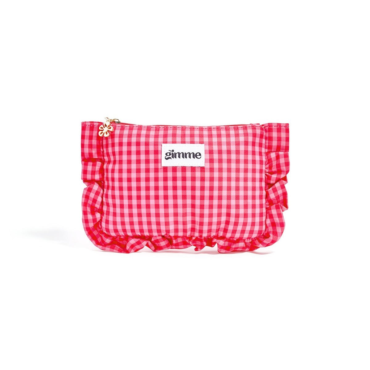 Make-Up tasje ruitjes - rood/roze