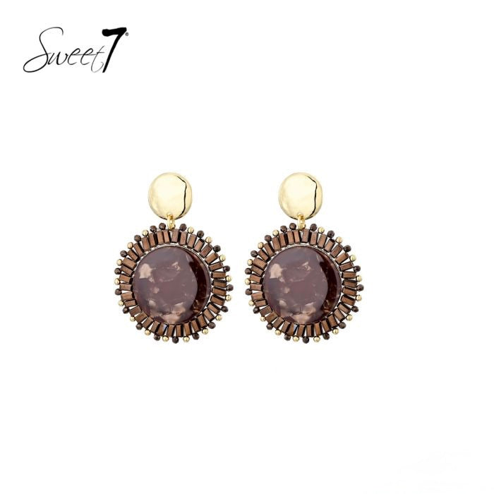Sweet7 oorbellen - bruin