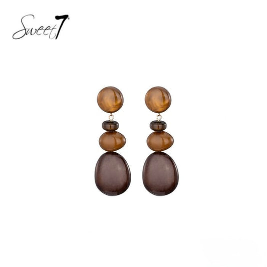 Sweet7 oorbellen - bruin