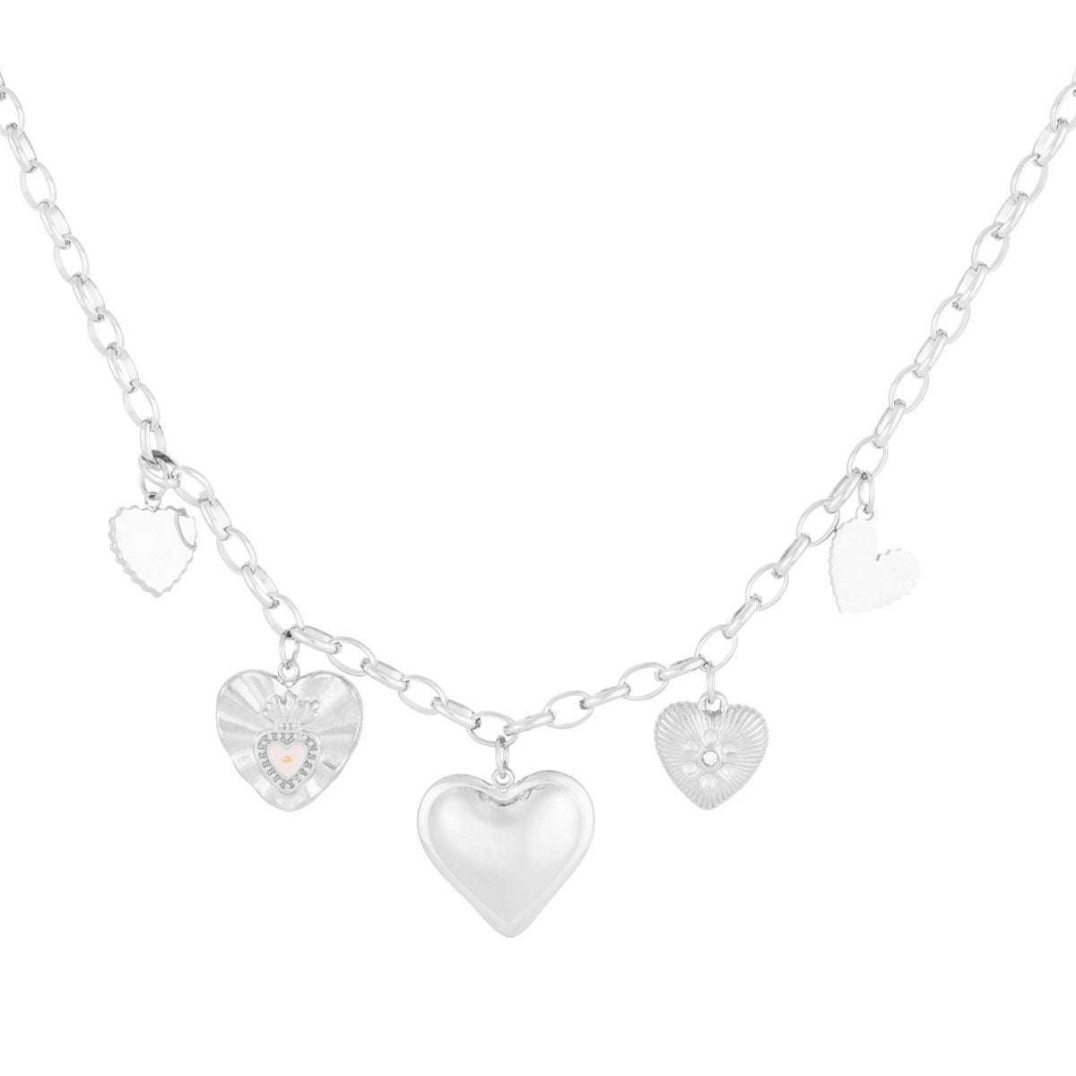 Hearts ketting -zilver
