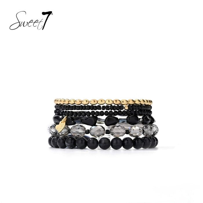 Sweet7 armbanden set - zwart