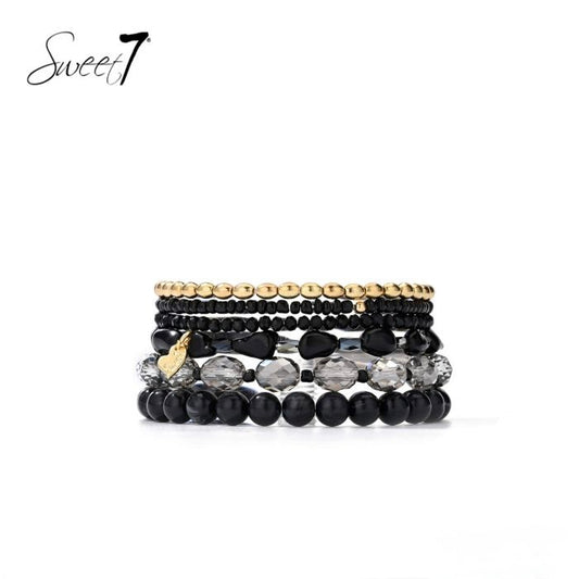 Sweet7 armbanden set - zwart