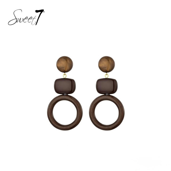 Sweet7 oorbellen - bruin