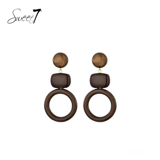 Sweet7 oorbellen - bruin