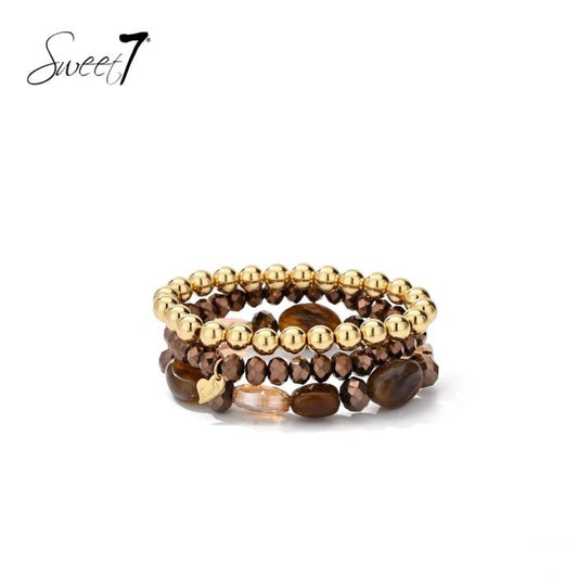 Sweet7 armbanden set - bruin