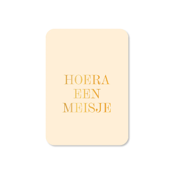 Mini wenskaart Hoera een meisje