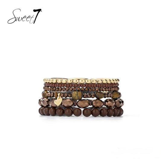 Sweet7 armbanden set - bruin
