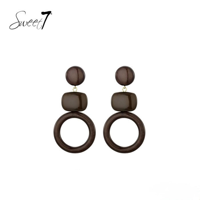 Sweet7 oorbellen - bruin
