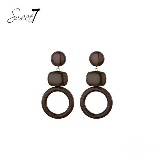 Sweet7 oorbellen - bruin