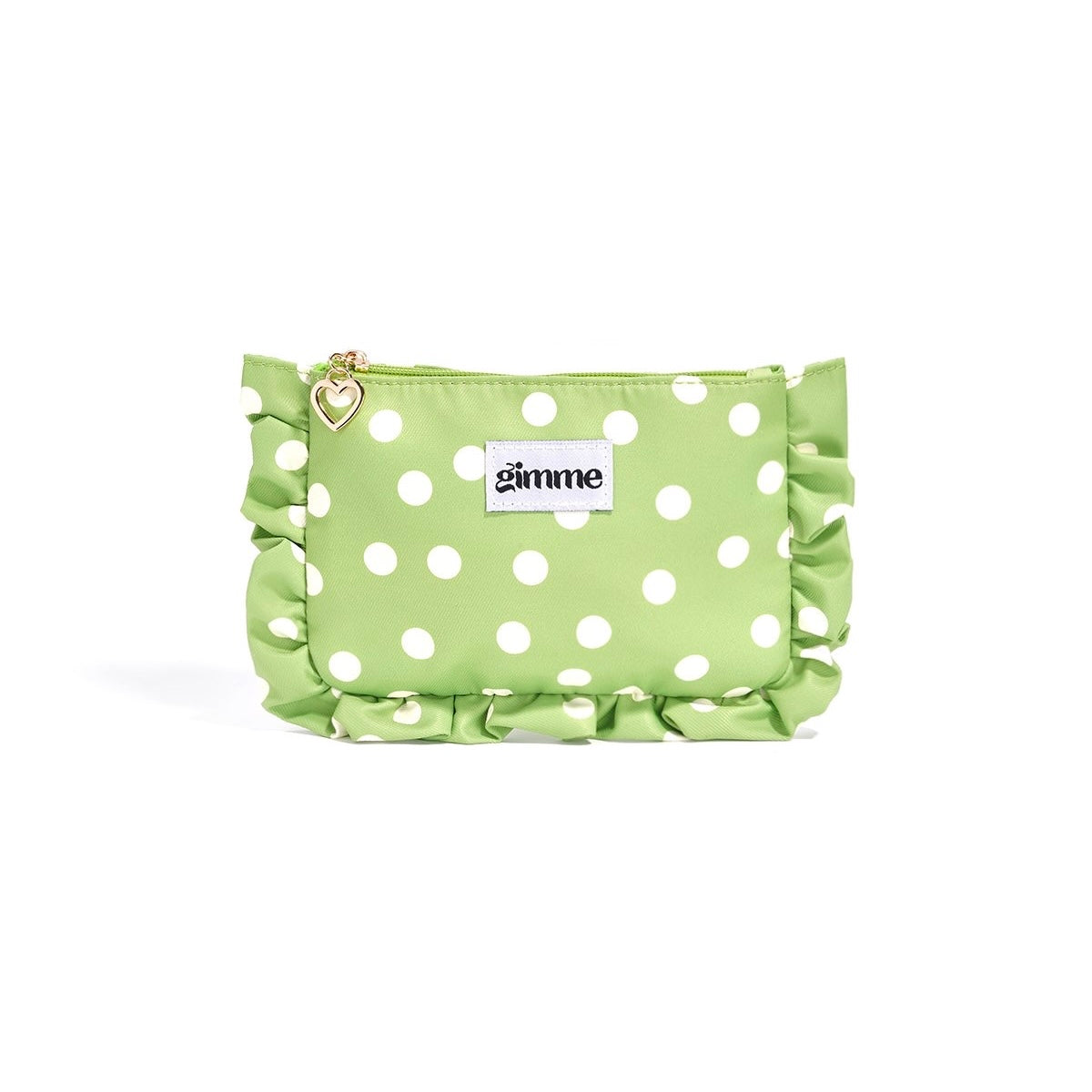 Make-up tasje met stippen - lichtgroen
