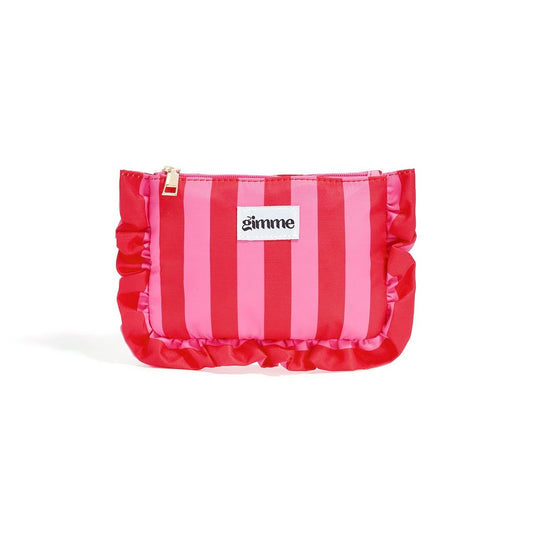 Make-Up tasje met strepen - rood/roze