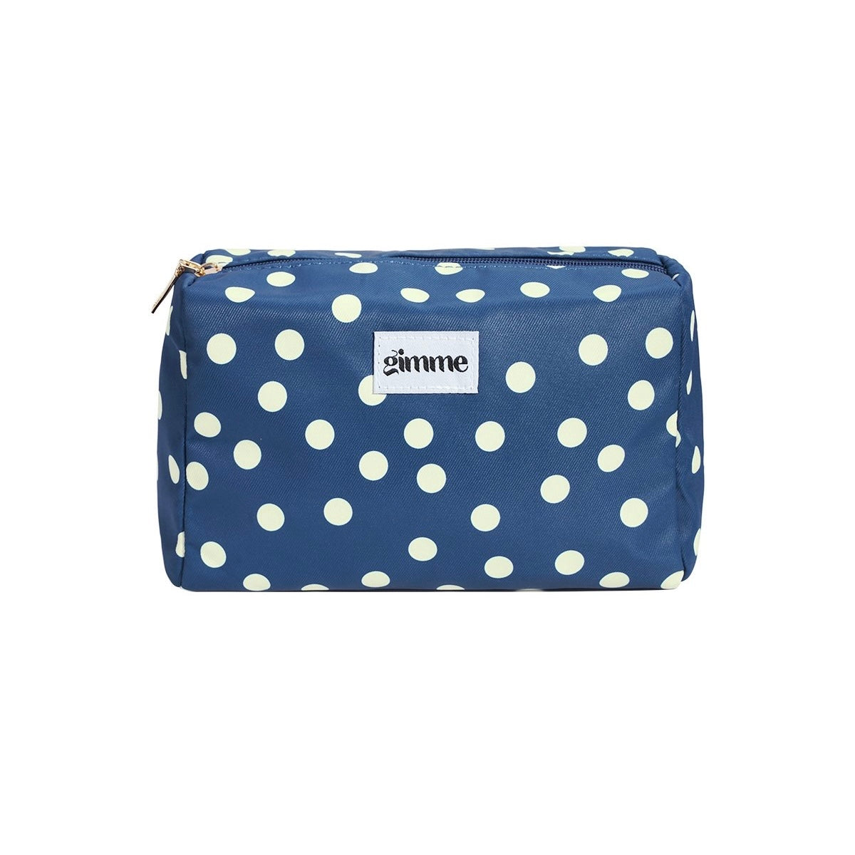 Make-Up tasje met stippen - marineblauw