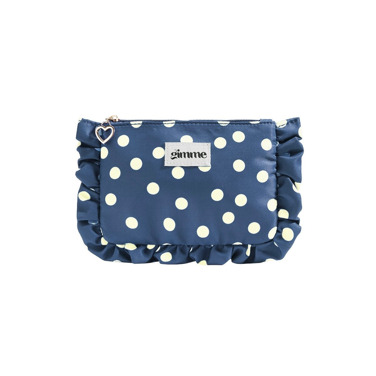 Make-up tasje met stippen - marineblauw