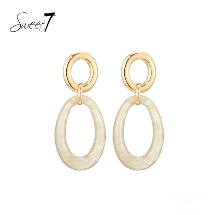 Sweet7 oorbellen - beige