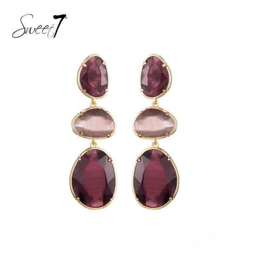 Sweet7 oorbellen - Paars