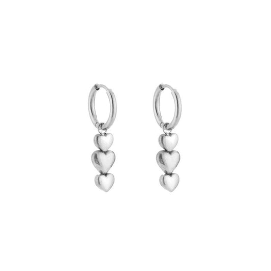 Hartjes oorbellen -zilver