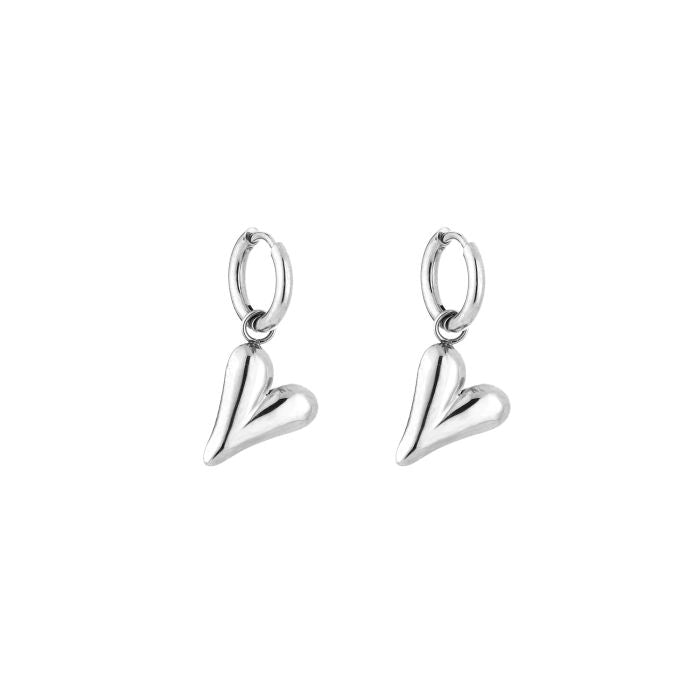 Basic hartjes oorbellen - zilver