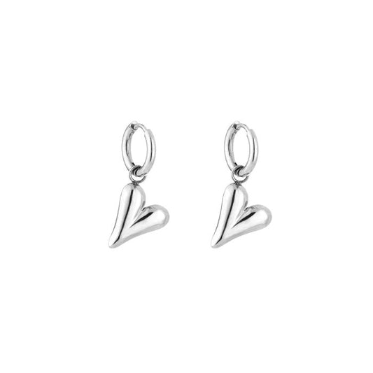 Basic hartjes oorbellen - zilver