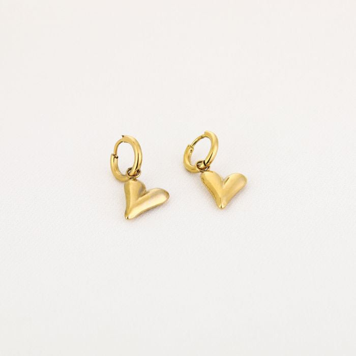 Basic hartjes oorbellen - goud