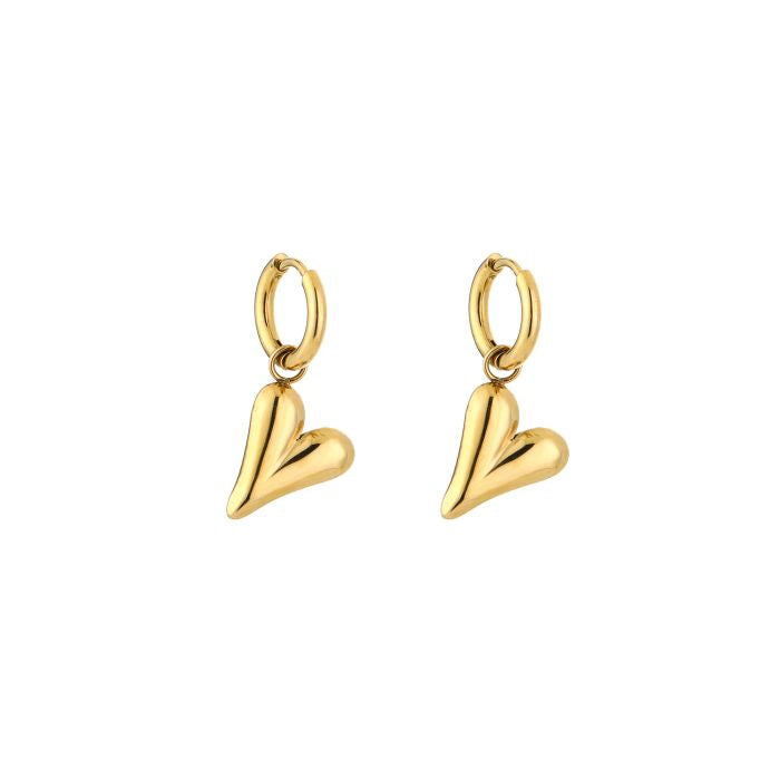 Basic hartjes oorbellen - goud
