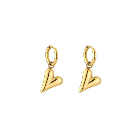 Basic hartjes oorbellen - goud