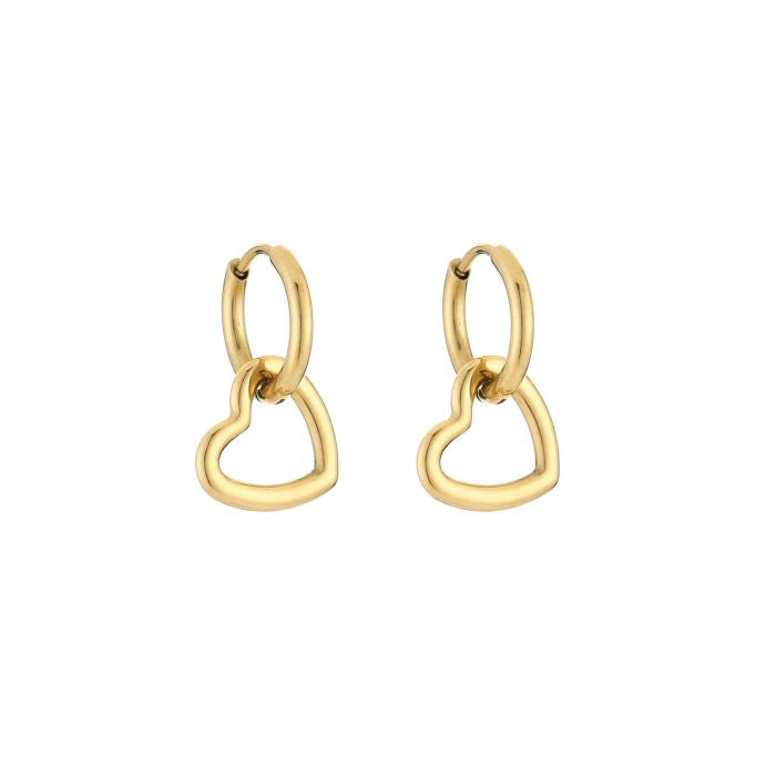 Oorbellen met open hart - goud