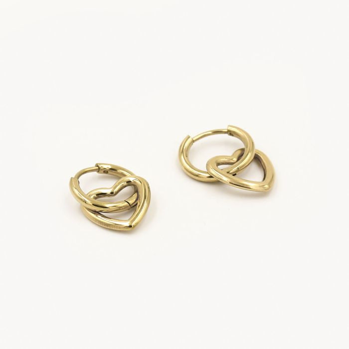 Oorbellen met open hart - goud