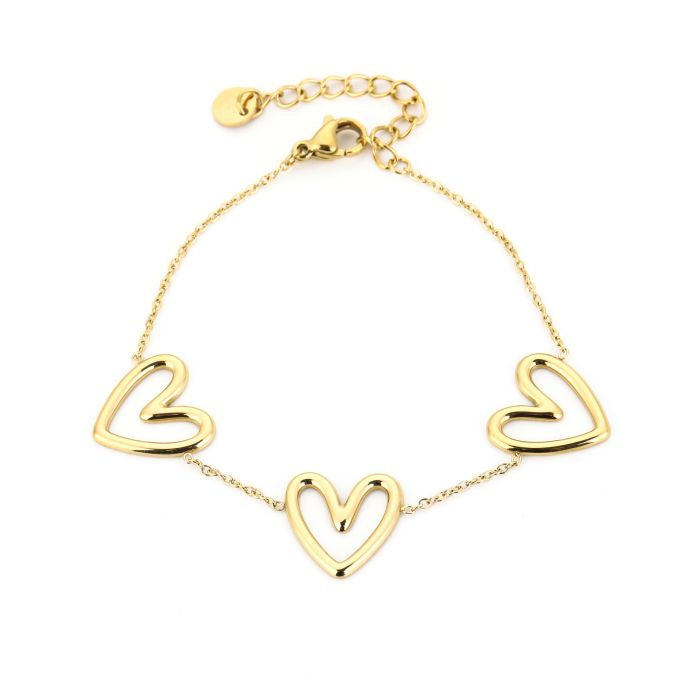 Hartjes armband - goud