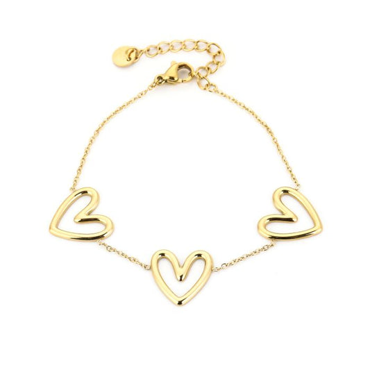 Hartjes armband - goud