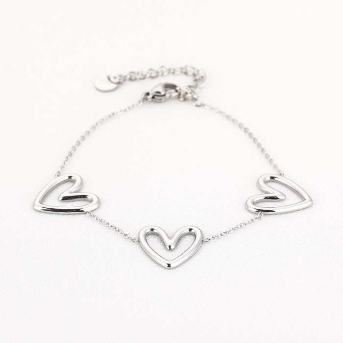 Hartjes armband - zilver