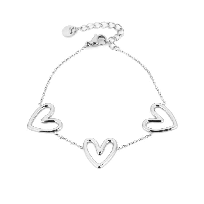 Hartjes armband - zilver