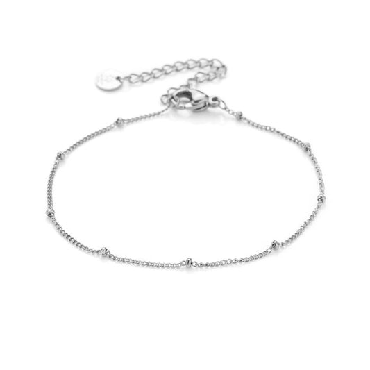 Armbandje fijn met balletjes - zilver