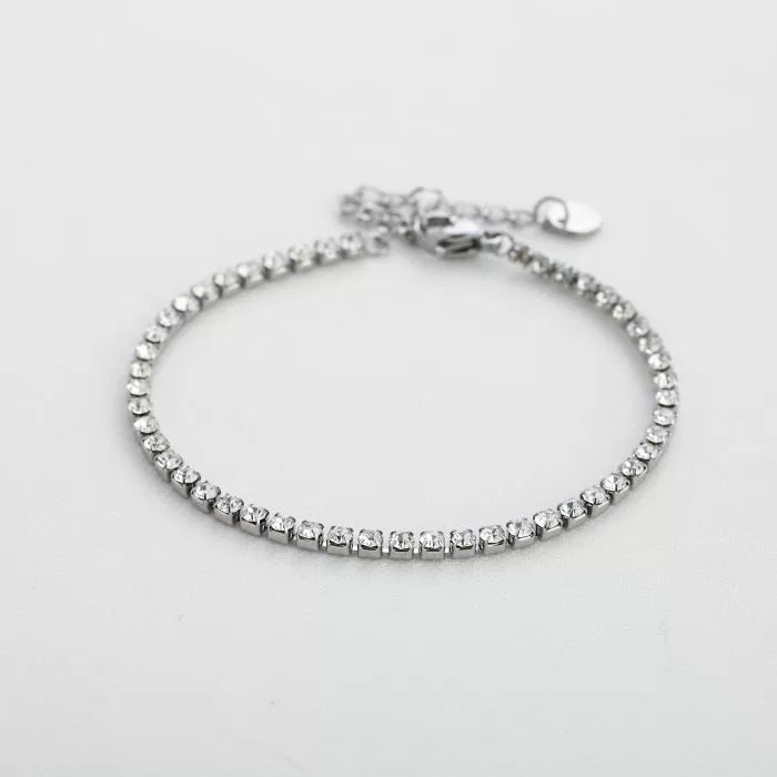 Armbandje met strass - zilver