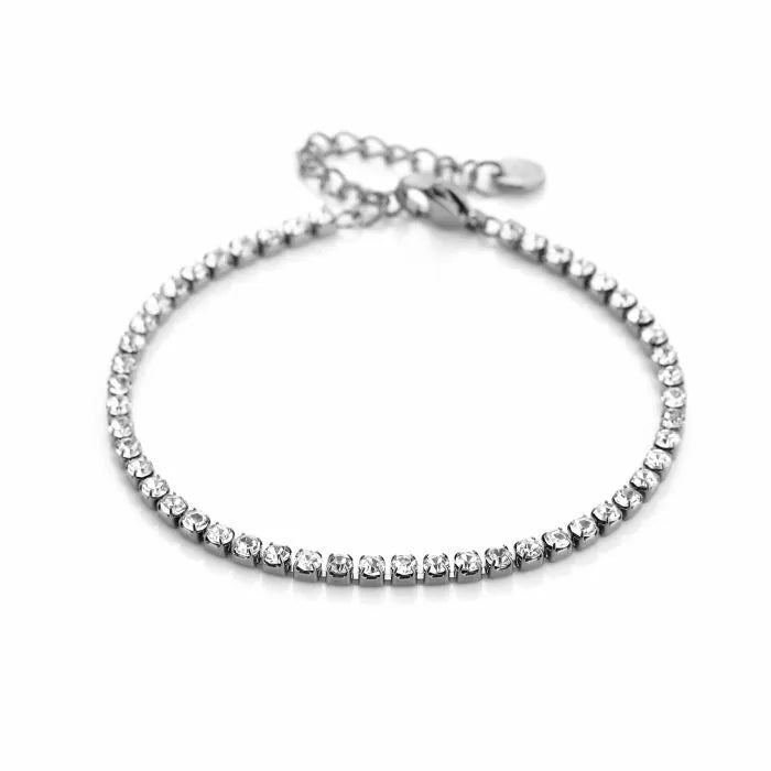 Armbandje met strass - zilver