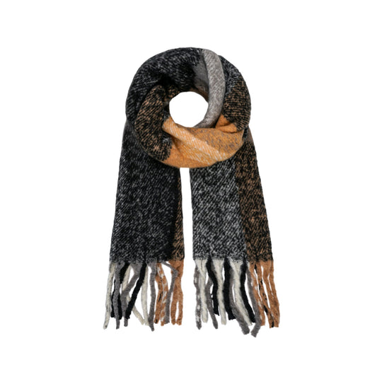 Wintersjaal gemeleerd - zwart bruin