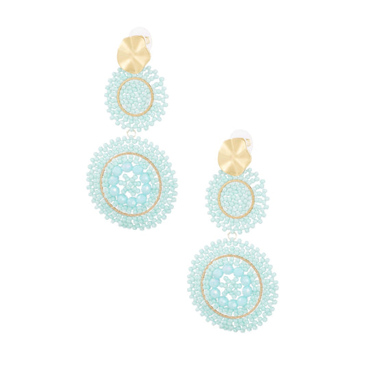 Oorbelpen sunflower glas - groen