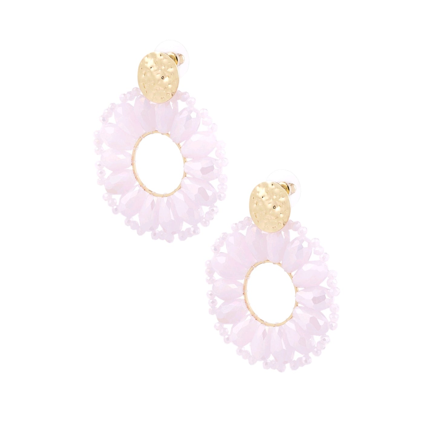 Statement madelief oorbellen - licht roze