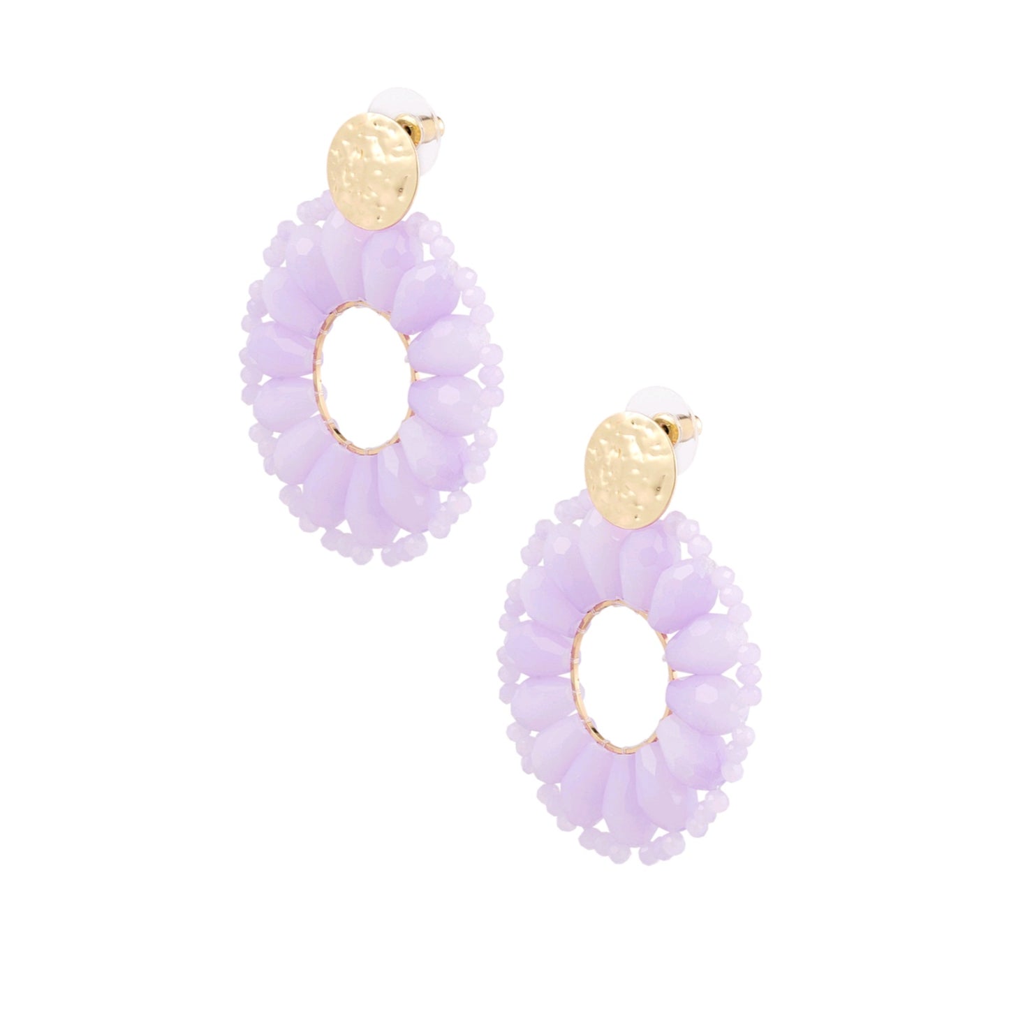 Statement madelief oorbellen - lila