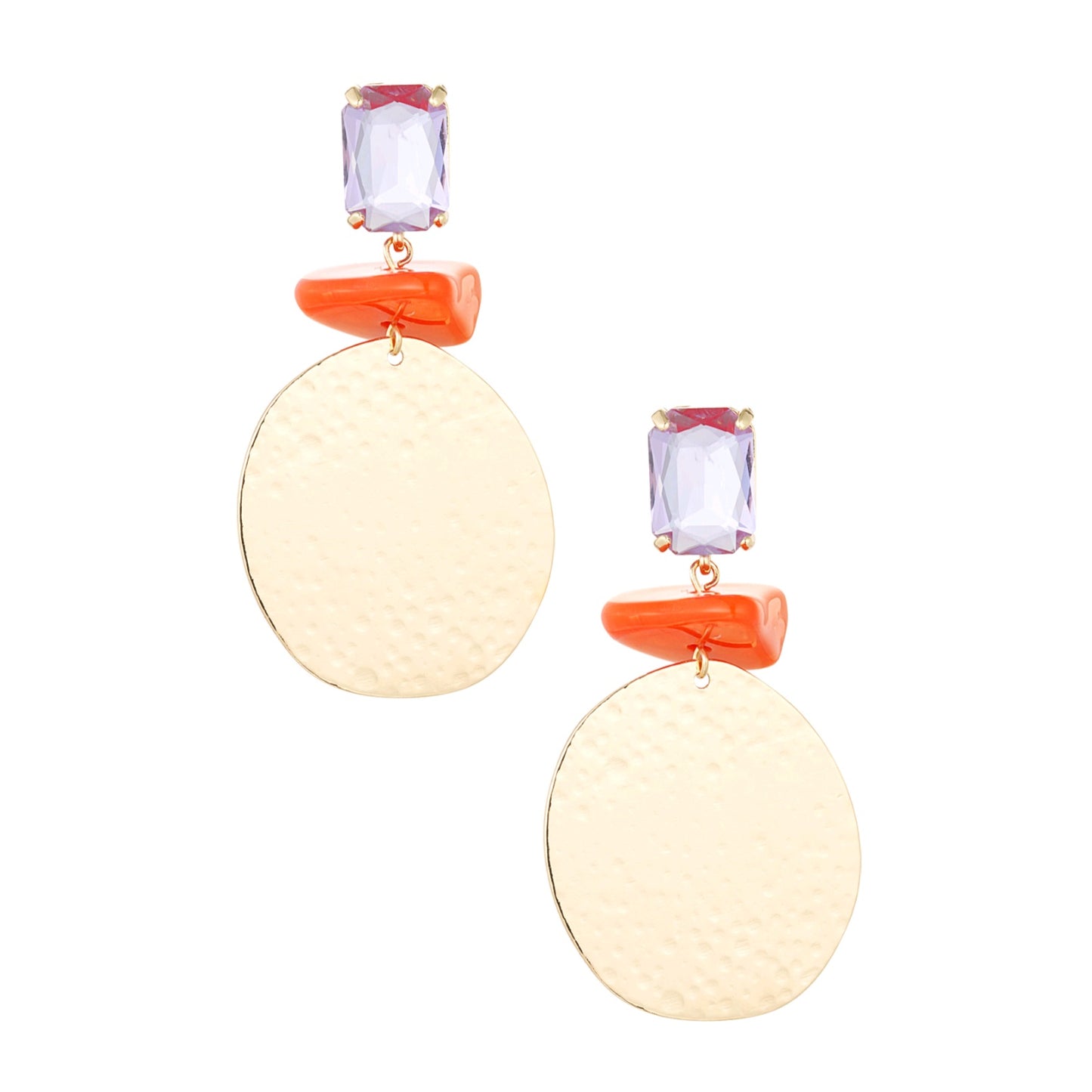 Statement strand vibe oorbellen - oranje/paars