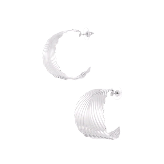 Oorbellen abstract groot - zilver