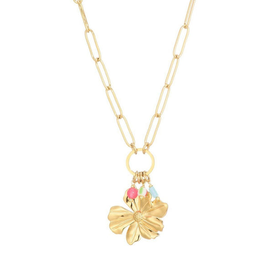 Schakelketting met bloem - goud