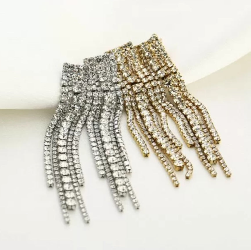 Oorbellen met strass - zilver
