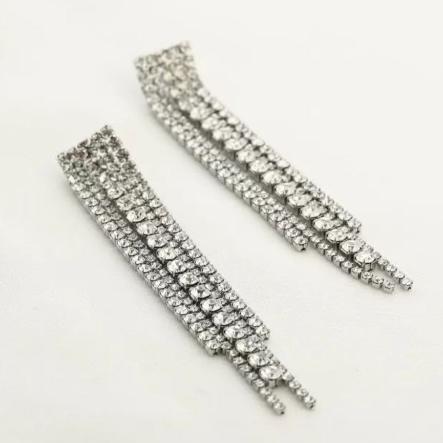 Oorbellen met strass - zilver
